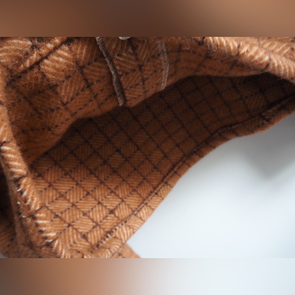 Upcycled Vintage Wool Blanket Coat Sustainable Deadstock Denim Jacket Hand Made - Picture 8 of 10